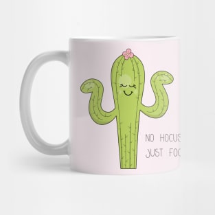 Happy cartoon cactus character in meditation pose Mug